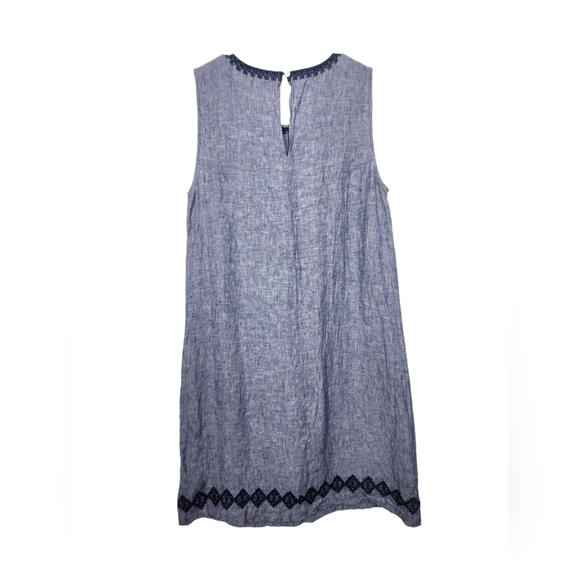 Artisan NY 100% Linen Coastal Boho Embroidered Mini Dress - Picture 8 of 9